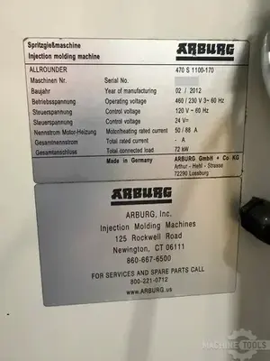 Used 2012 ARBURG ALLROUNDER 470S 1100-170 Injection Molding Machines Arizona US | KD Machinery #1567526