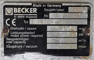 USED BECKER VLTF.250 SK
