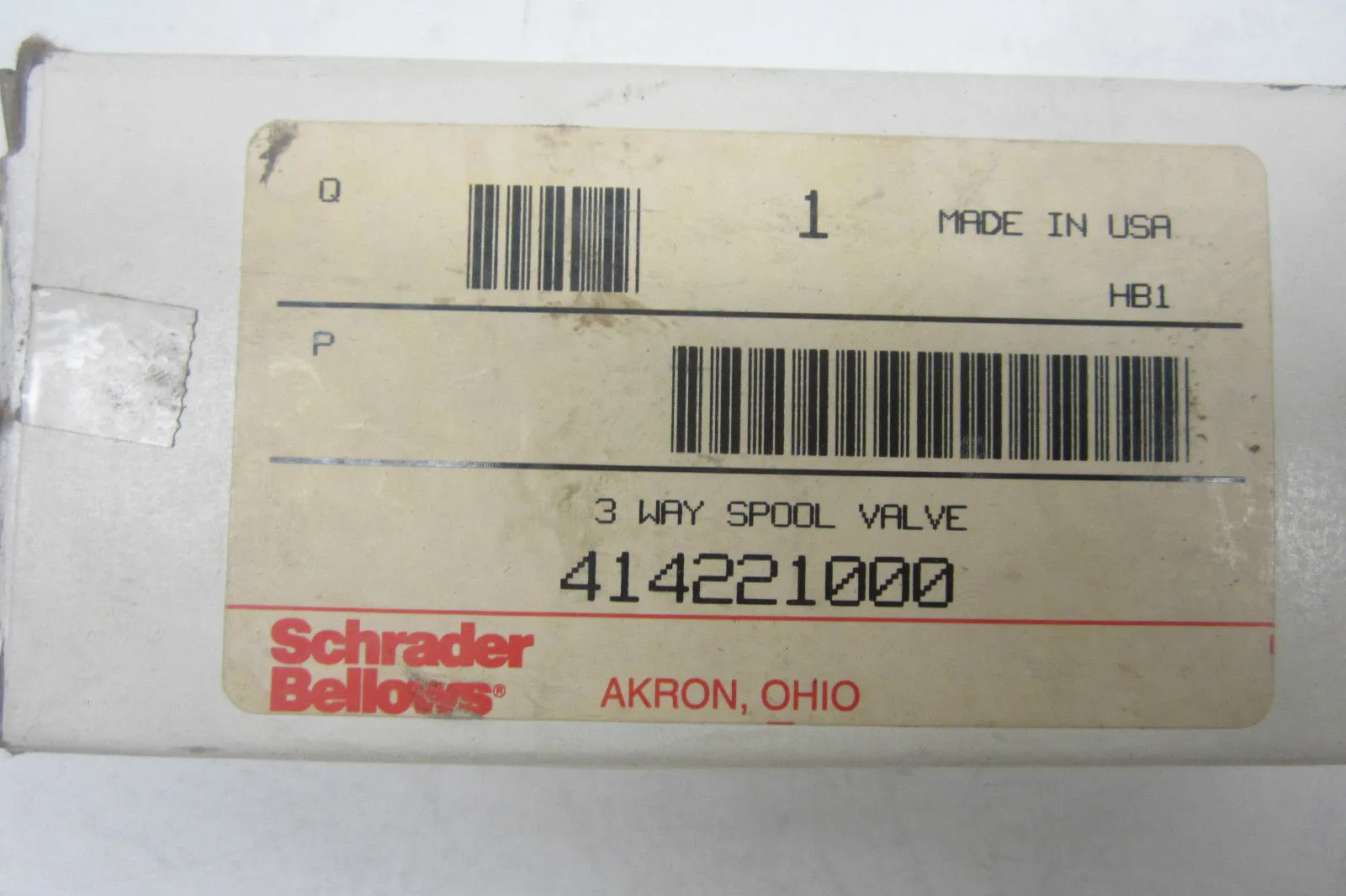NEW SCHRADER BELLOWS 414221000 SPOOL VALVE