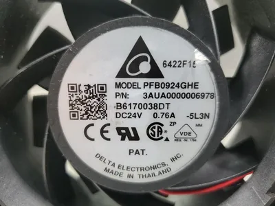 Delta PFB0924DHE Fan, 24VDC 0.76A 2-Wire, Large Air Volume. 4D-13