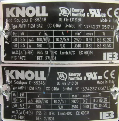 NEW KNOLL TG50-10/55840-0-1-1-0-1-0-0-0-0 CENTRIFUGAL PUMP 460V 2056094