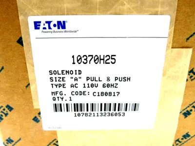 NEW EATON CUTLER HAMMER 10370H25 GENERAL PURPOSE SOLENOID SIZE A