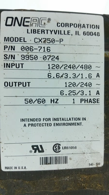 OneAC CX750-P 750VA 120/240/480 - 120/240 1 PH Transformer
