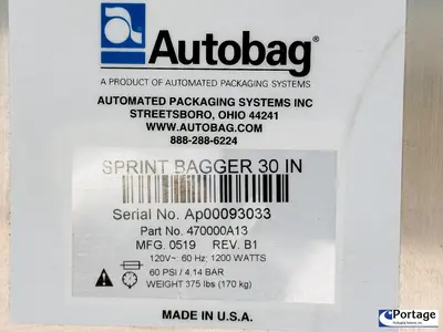 NEW 2020 AUTOMATED PACKAGING SYSTEMS 30" SPRINT SIDEPOUCH BAGGER/SEALER