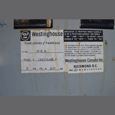 Westinghouse 400 Amp Breaker Panel
