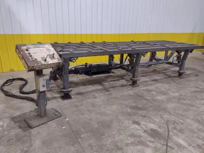 16' POWERED INFEED TABLE, USED FOR LOADING SHEETS IN A SHEAR / BRAKE: YOBRO #24335