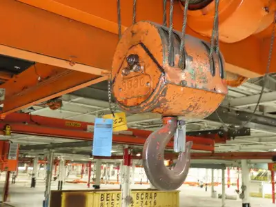 Cleveland Tramrail P&H 4 Ton Double Girder Underhung Bridge Crane 45' 10" Span