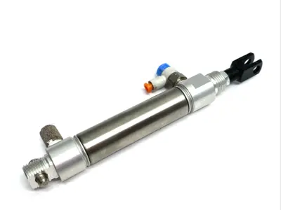USED SMC ROUND BODY AIR CYLINDER 0.75" BORE, 1.5" STROKE