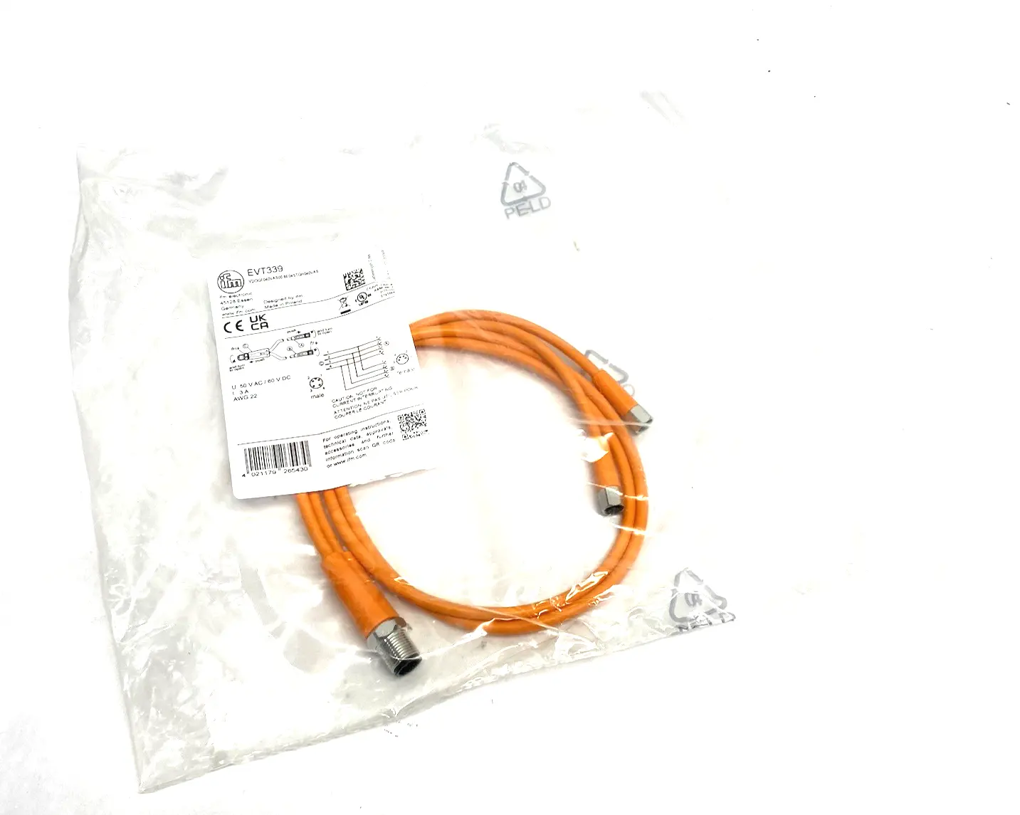 NEW IFM A-CODED Y-CONNECTION CABLE YDOGF040VAS00,6E04STGH040VAS