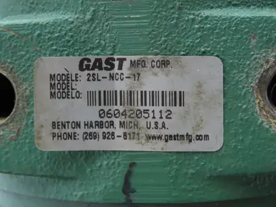 Lightnin Vektor V5P25A Pneumatic Clamp-On Tank Mixer Gast Air Motor 2SL-NCC-17