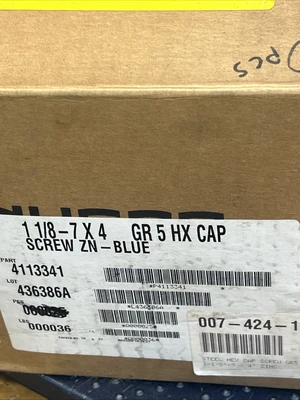 (40) NEW 1-1/8-7 x 4 Hex Cap Screws ZN-BLUE Grade 5 Fast Shipping! + Warranty