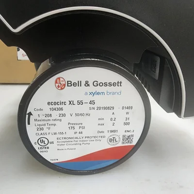 Pump Belle & Gossett Model 104306 Bell & Gossett Ecocirc XL 55-45 Cast Iron Circulator # 38920