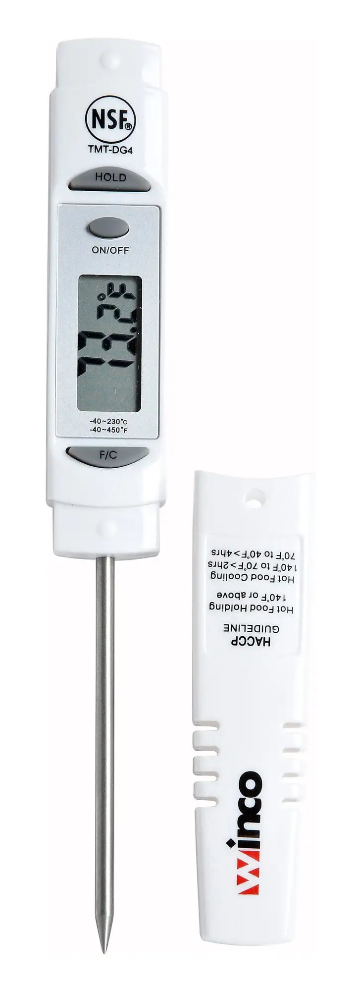 Digital Thermometer, 1-1/4" LCD, 3-1/8" Probe, White (12 Each)