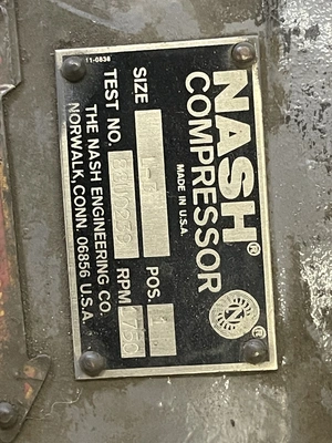 Nash size L-3 Compressor Pump New Storeroom Spare