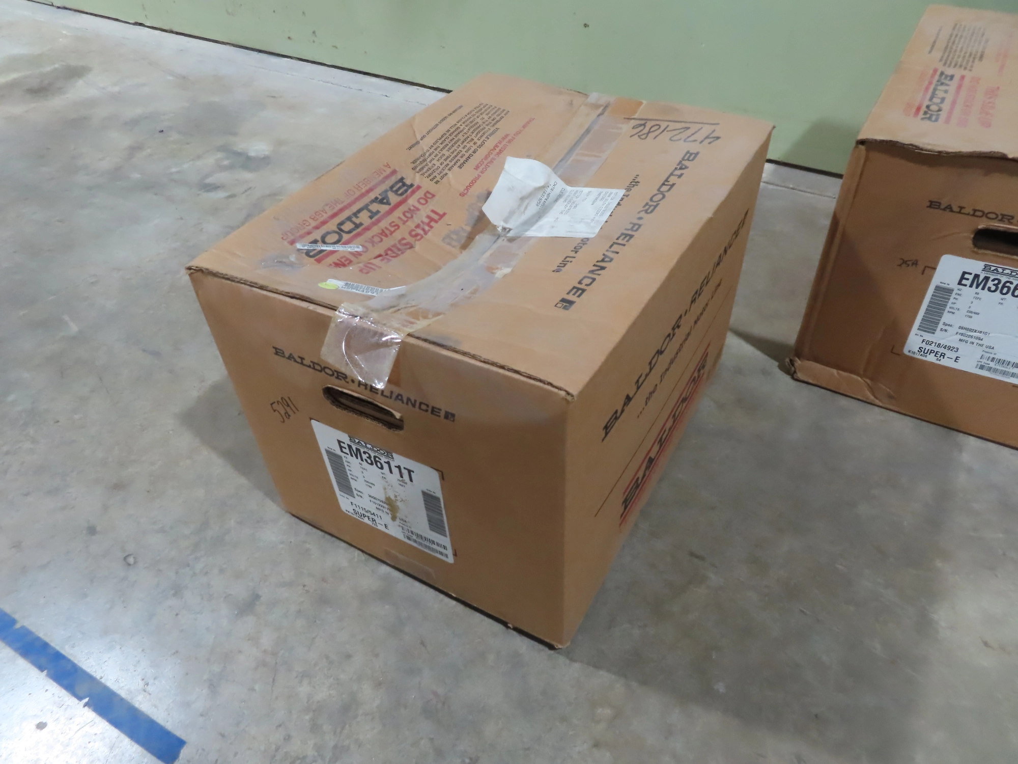 new surplus 3 hp Baldor Motor, 1760 rpm