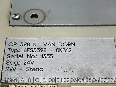 USED VAN DORN 6ES5398-0KB12
