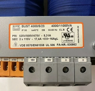 USED BLOCK VDE0570/EN61558