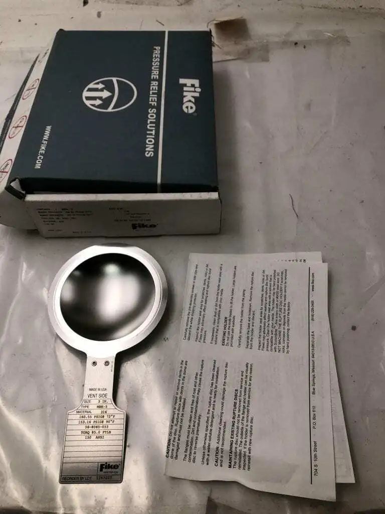 Fike 56-8065-053 3″ 316SS Rupture Disc 160.55/153.16PSIG 72/90°F -NIB