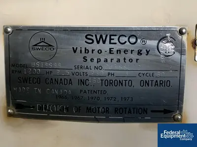 USED SWECO 48" Sweco, S/S, Single Deck