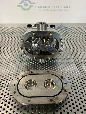 USED WAUKESHA CHERRY BURRELL/ SPX 018UL ROTARY LOBE PUMP W/ STAINLESS 1.5 HP MOTOR