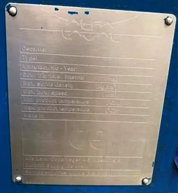 Alfa-Laval UVNX 945B-11G olive oil tricanter centrifuge, 316SS.
