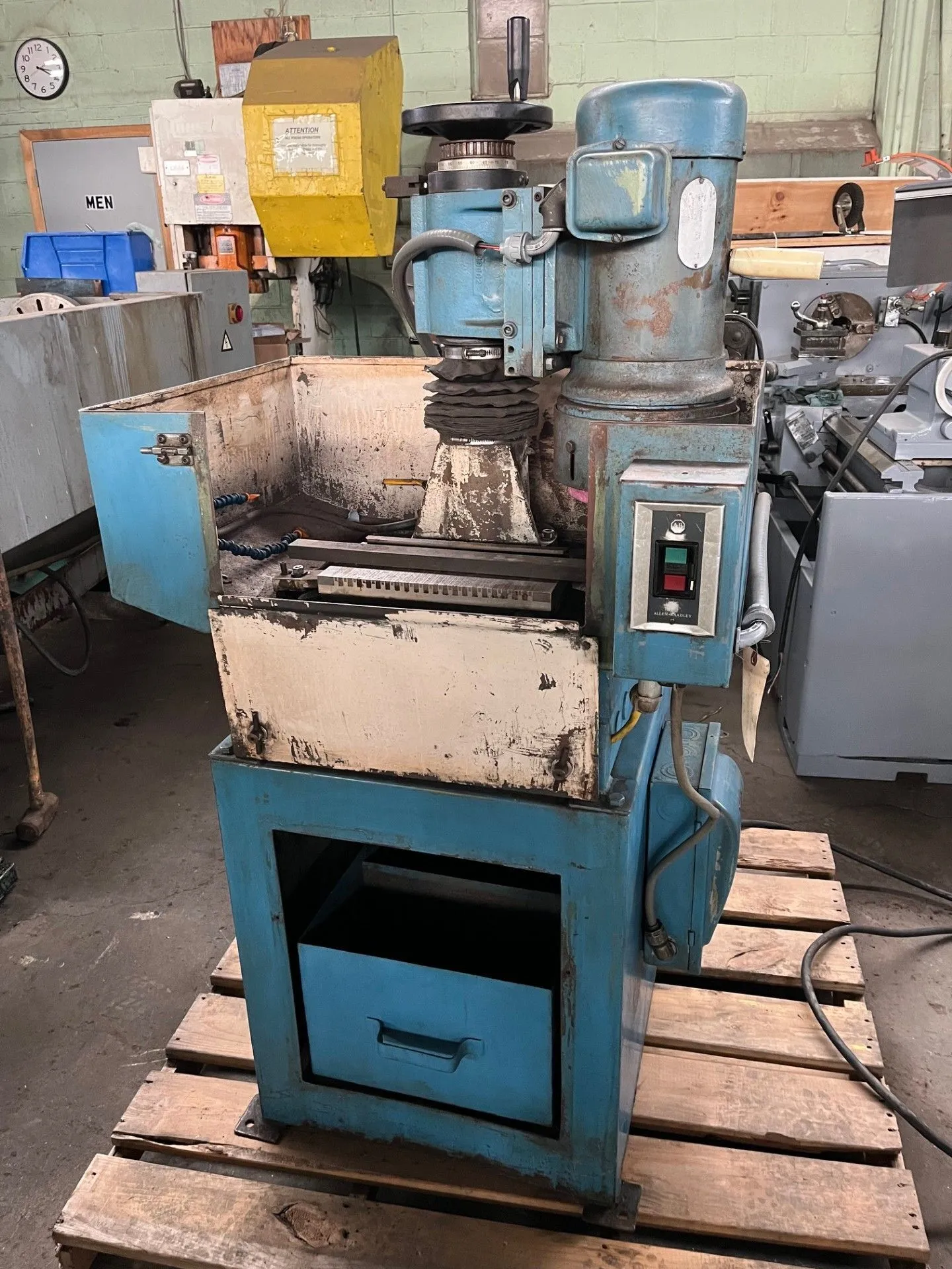 5 HP SWISHER STYLE VERTICAL-SPINDLE ROTARY SURFACE GRINDER w/6” x 12” MAGNETIC CHUCK - 8” MAXIMUM WHEEL TO CHUCK