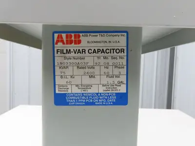 ABB 6002C14A05 75KVAR Waterproof Capacitor Assembly 3Ph Rated 2400V 60Hz