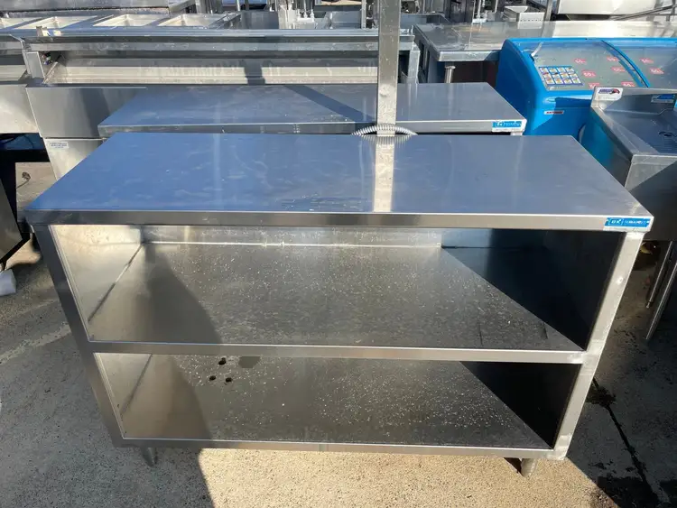 Used BK-Resources Used 48" BK Resources Stainless Steel Equipment Stand Cabinet With Shelves - SS277 Food Prep Tables Illinois US | Falcon Restaurant Supply #1375907