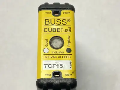 Used Cooper Bussmann Low-Peak CUBEFuse Time Delay Fuse 15A 600VAC w/ TCFH30 Base Fuses Michigan US | Maverick Industrial Sales #1401956