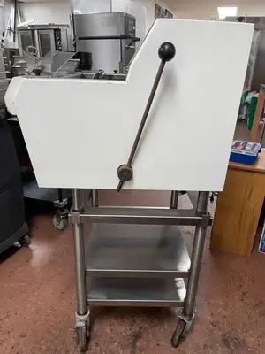 Used Oliver Used Oliver 732-N Legacy Countertop Front Load Bread Slicer with Stand 120V Bread Slicers Illinois US | Falcon Restaurant Supply #1376037