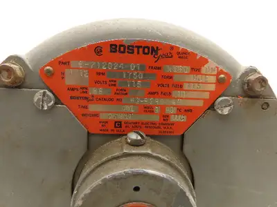 Boston Gear 6-212024-01 Electric Motor 1/12Hp 115VDC 1750RPM Shunt Winding B56C