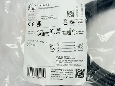 New | in-Stock IFM CONNECTION CABLE M/F M12 5M VDOGH040MSS0005H04STGH040MSS Cable & Wire | Maverick Industrial Sales #1100907