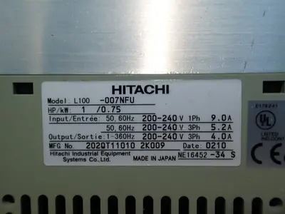 Used HITACHI L100007NFU Variable Speed Drives Ohio US | HGR 24 #942617