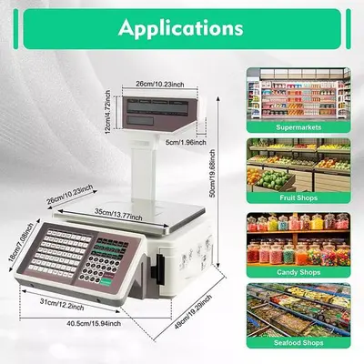 Digital Deli Meat Food Computing Retail Price Scale 66LBs Retail with TD printer