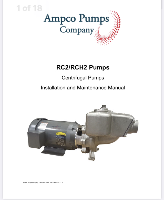 USED Ampco Pumps RC2/RCH2