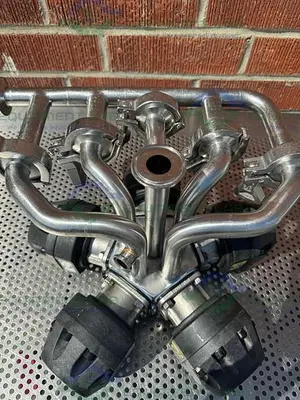 USED 5 ITT PURE FLO ADVANTAGE STAINLESS STEEL DIAPHRAGM VALVE W/ 1" SANITARY FITTING