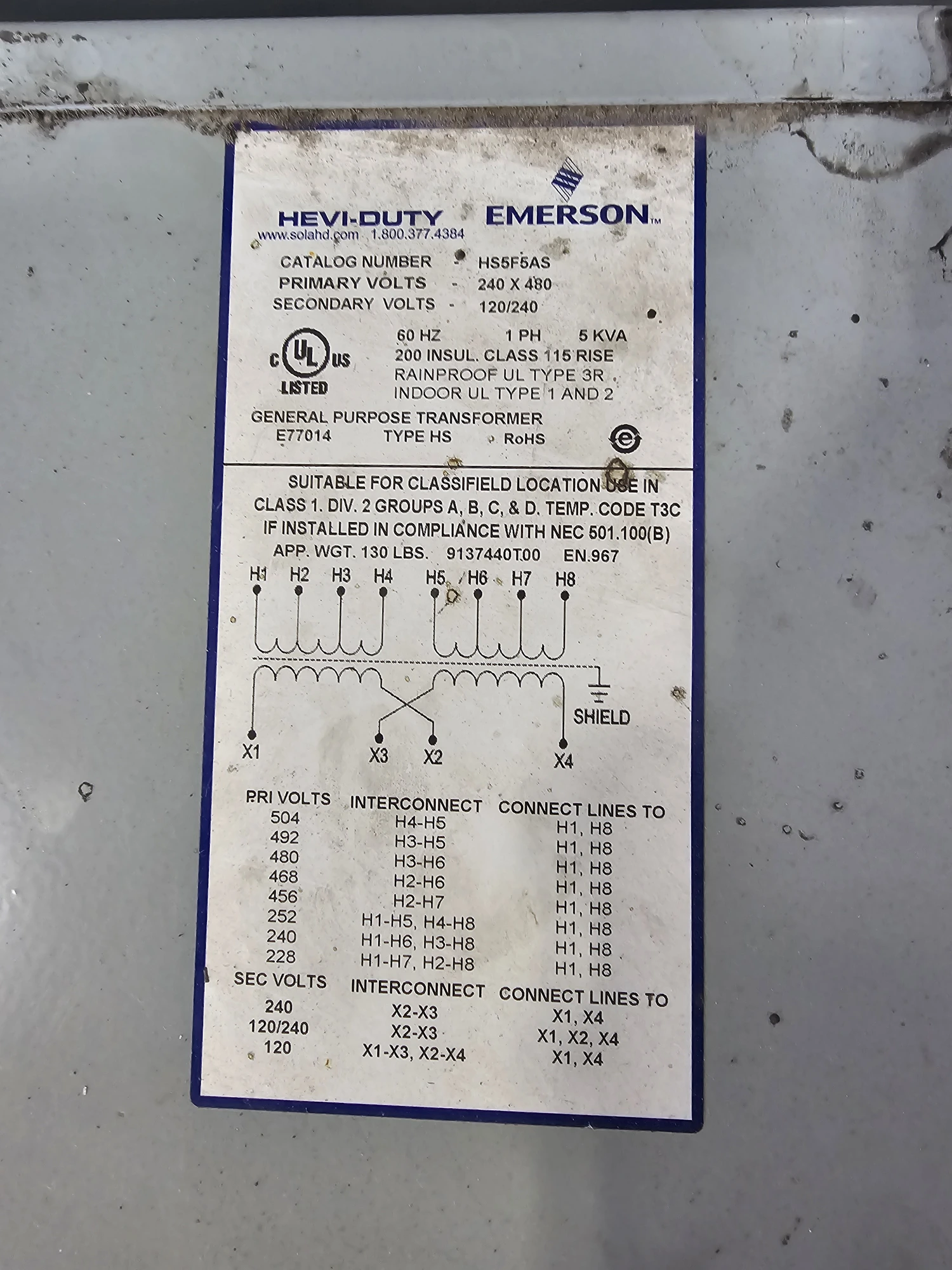 USED EMERSON SOLA HD HS5F5AS