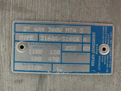 Jamesbury 2" 4AX 3600 MTA3 Stainless Ball Valve w/Pneumatic Actuator ST-200B