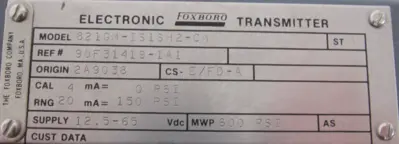 NEW FOXBORO 821GM-IS1SH2-CM PRESSURE TRANSMITTER 0-150 PSI 821GMIS1SH2CM