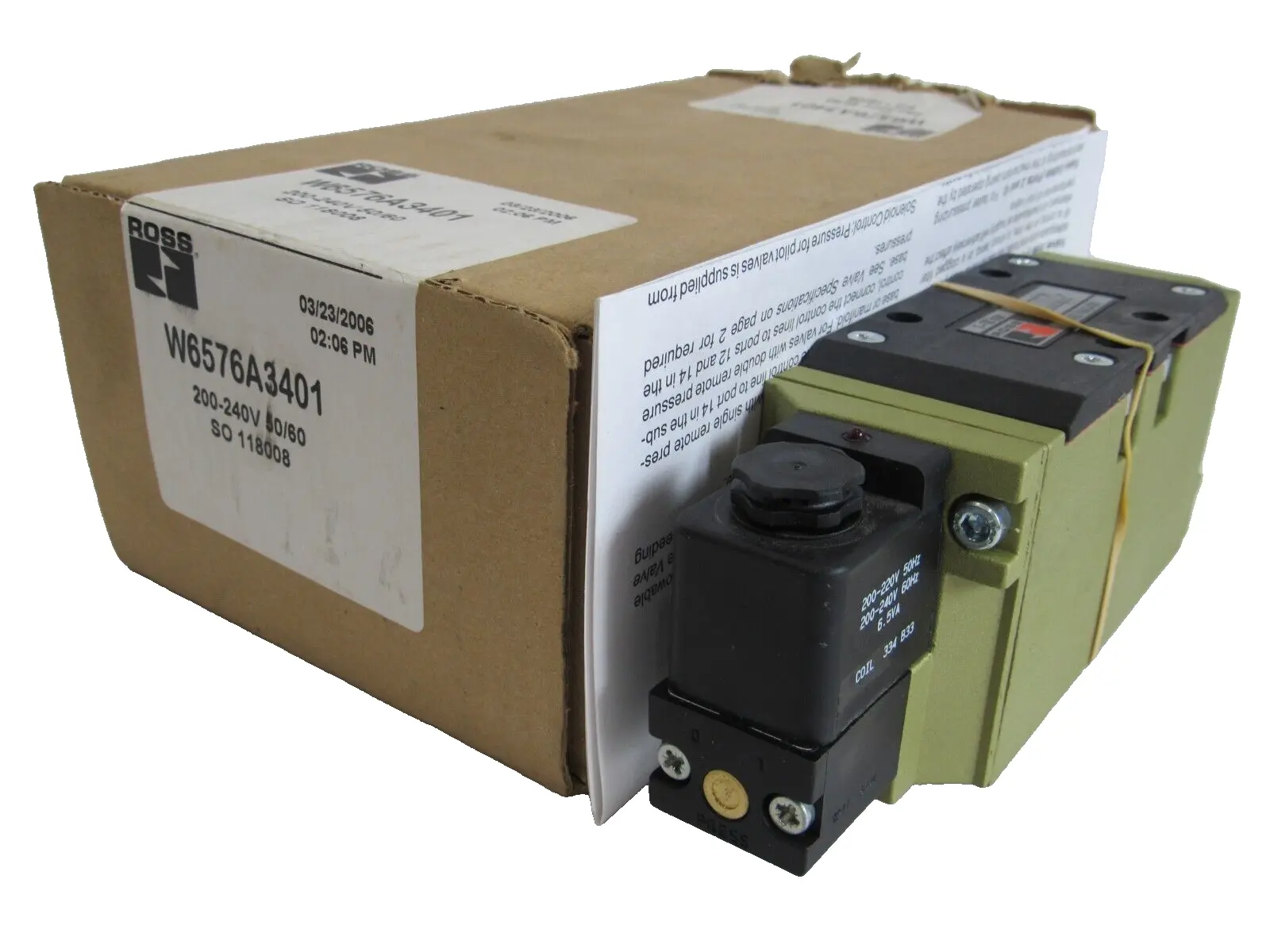 NEW ROSS CONTROLS W6576A3401 SOLENOID VALVE 200-240V 50/60