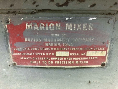 Marion-Mixer 1HP Spiral Mixer/Ribbon 200RPM w/ 1725RPM Motor 3PH