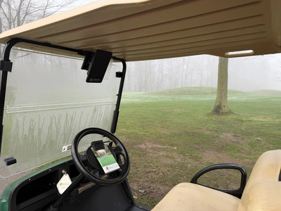 (1) 2017 E-Z-Go golf cart with a Kawasaki gas engine, model 625111G01, includes canopy, ball cover, ...