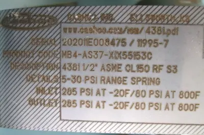 NEW Cashco MB4-AS37-X1X55153C