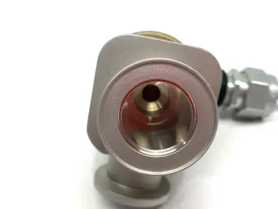 USED VARIAN ANGLED BELLOWS VALVE, PETER PAUL O72X00130CM SOLENOID OPERATOR