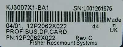 USED FISHER ROSEMOUNT DELTA V 12P2062X022 PROFIBUS DP CARD KJ3007X1-BA1 REV C