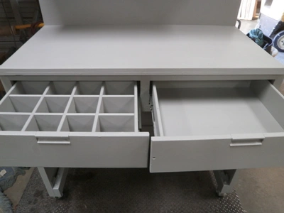Custom Gray Design Storage/Workbench Unit Furniture 47 1/2" x27 1/2 "X95" Wheels