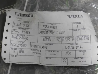 Volvo VOP3840458 Exhaust Pipe Flange 3840458 New