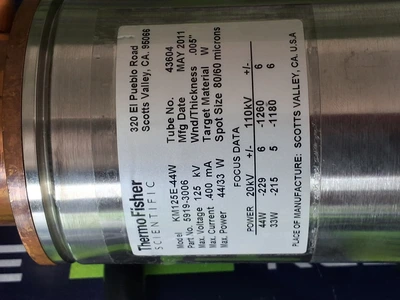 THERMO FISHER SCIENTIFIC KM125E-44W TERADYNE X-RAY TUBE 5919-3006 - BRAND NEW