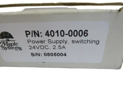 NEW MAPLE SYSTEMS 4010-0006 POWER SUPPLY 24VDC 2.5A 40100006