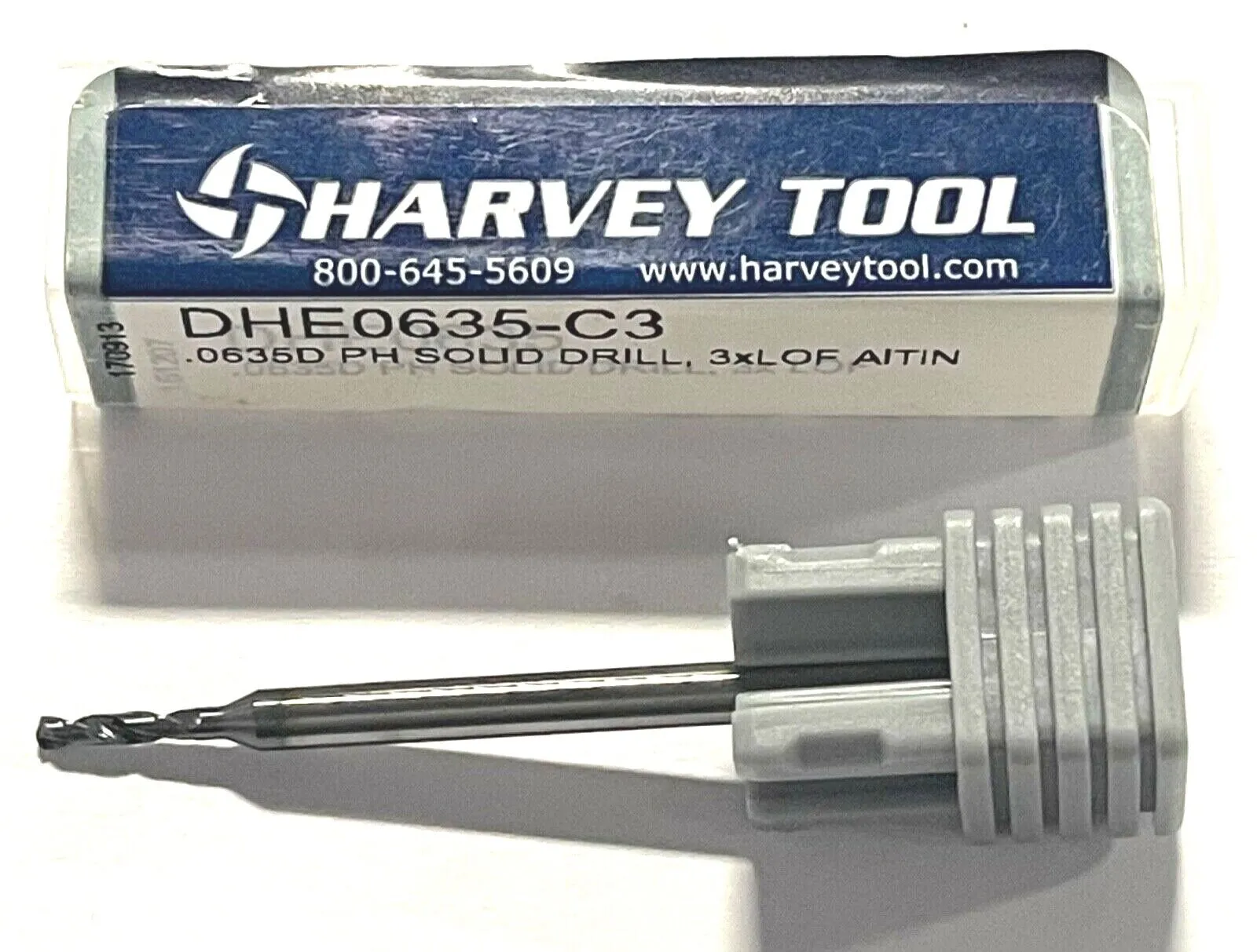 Harvey Tool .0635 Solid Carbide Drill 3xD AlTiN Coating 140° 2 Flute USA Made